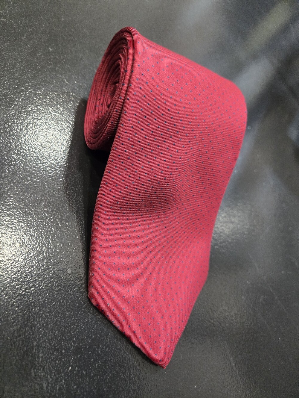 Vintage Saks Fifth Avenue 100% Silk Pin Dot Tie - Made In USA